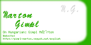 marton gimpl business card